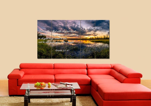 Proverbs 3:5-6 #12 NIV Trust in the Lord Bible Verse Canvas Wall Art