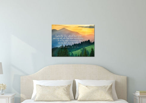 Proverbs 3:5-6 #13 KJV 'Trust in the Lord' Christian Scripture Wall Art Canvas