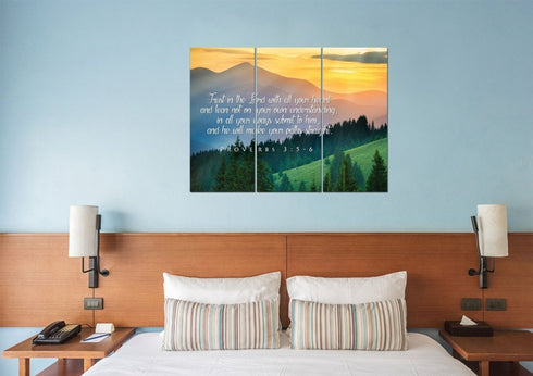 Proverbs 3:5-6 #13 NIV Trust in the Lord Bible Verse Canvas Wall Art