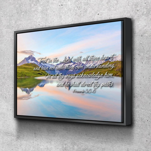 Proverbs 3:5-6 #14 KJV 'Trust in the Lord' Christian Scripture Wall Art Canvas
