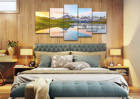 Proverbs 3:5-6 #14 KJV 'Trust in the Lord' Christian Scripture Wall Art Canvas