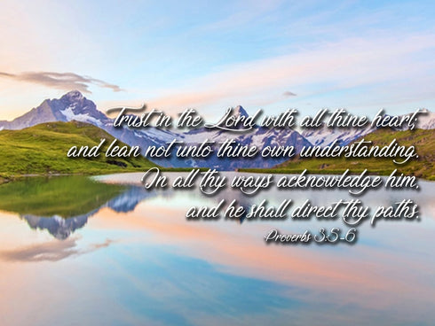 Proverbs 3:5-6 #14 KJV 'Trust in the Lord' Christian Scripture Wall Art Canvas