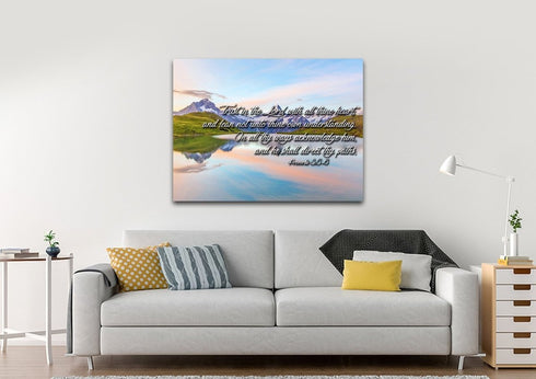 Proverbs 3:5-6 #14 KJV 'Trust in the Lord' Christian Scripture Wall Art Canvas