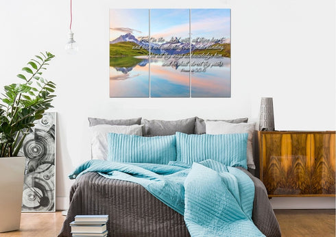 Proverbs 3:5-6 #14 KJV 'Trust in the Lord' Christian Scripture Wall Art Canvas