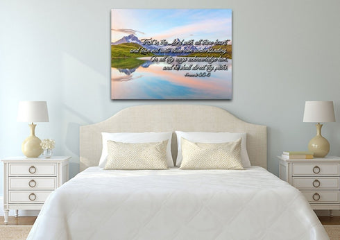 Proverbs 3:5-6 #14 KJV 'Trust in the Lord' Christian Scripture Wall Art Canvas