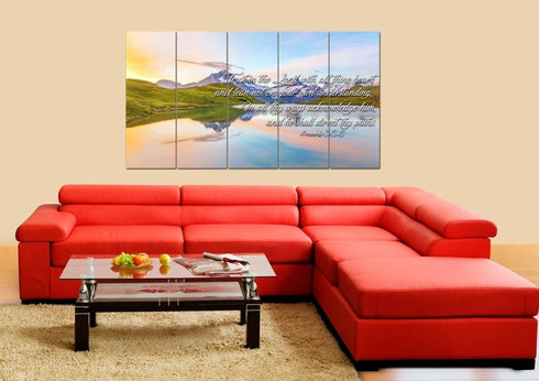 Proverbs 3:5-6 #14 KJV 'Trust in the Lord' Christian Scripture Wall Art Canvas