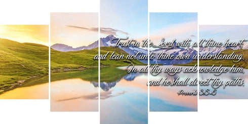 Proverbs 3:5-6 #14 KJV 'Trust in the Lord' Christian Scripture Wall Art Canvas