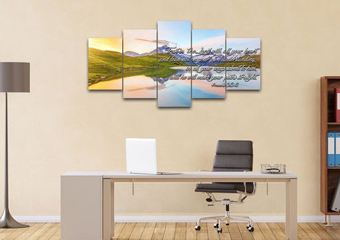 Proverbs 3:5-6 #14 NIV Trust in the Lord Bible Verse Canvas Wall Art