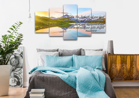 Proverbs 3:5-6 #14 NIV Trust in the Lord Bible Verse Canvas Wall Art