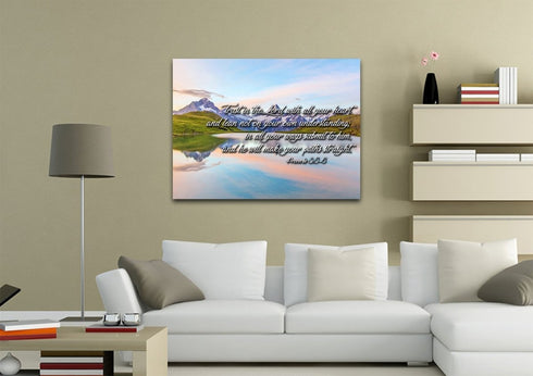 Proverbs 3:5-6 #14 NIV Trust in the Lord Bible Verse Canvas Wall Art