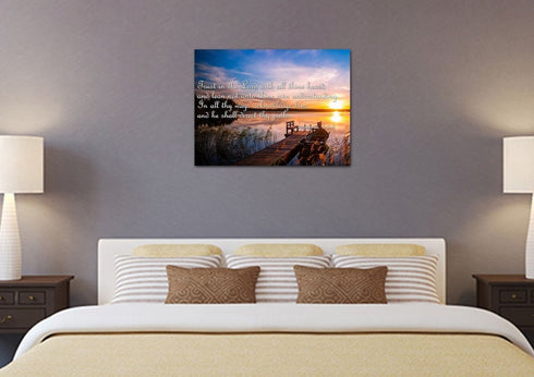Proverbs 3:5-6 #15 KJV 'Trust in the Lord' Christian Scripture Wall Art Canvas