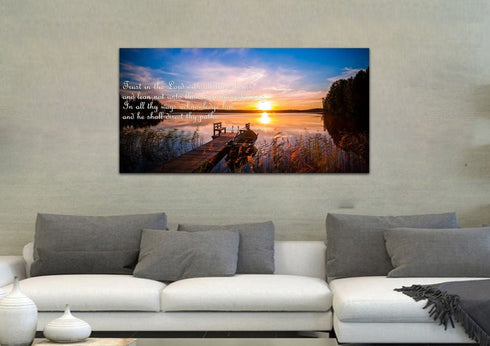 Proverbs 3:5-6 #15 KJV 'Trust in the Lord' Christian Scripture Wall Art Canvas