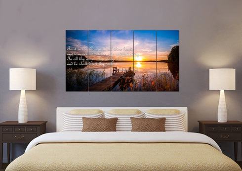 Proverbs 3:5-6 #15 KJV 'Trust in the Lord' Christian Scripture Wall Art Canvas