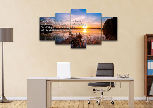 Proverbs 3:5-6 #15 KJV 'Trust in the Lord' Christian Scripture Wall Art Canvas