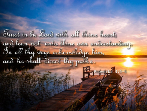 Proverbs 3:5-6 #15 KJV 'Trust in the Lord' Christian Scripture Wall Art Canvas