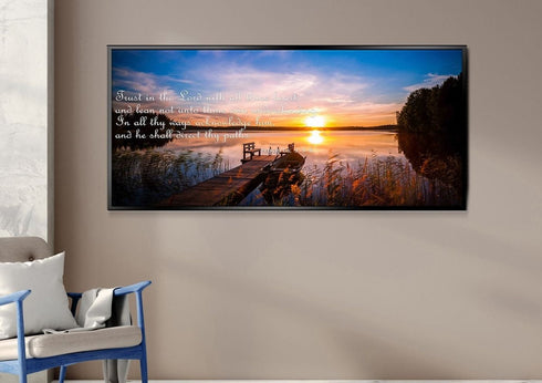 Proverbs 3:5-6 #15 KJV 'Trust in the Lord' Christian Scripture Wall Art Canvas