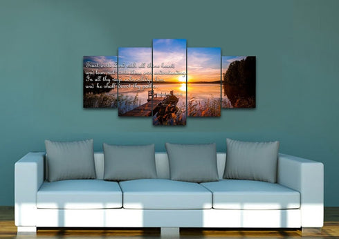 Proverbs 3:5-6 #15 KJV 'Trust in the Lord' Christian Scripture Wall Art Canvas