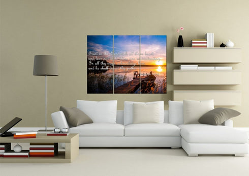 Proverbs 3:5-6 #15 KJV 'Trust in the Lord' Christian Scripture Wall Art Canvas