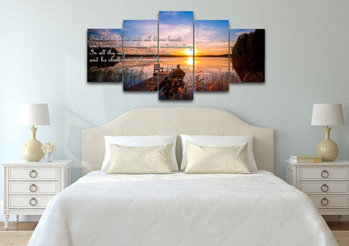 Proverbs 3:5-6 #15 KJV 'Trust in the Lord' Christian Scripture Wall Art Canvas