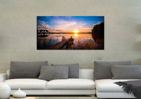 Proverbs 3:5-6 #15 KJV 'Trust in the Lord' Christian Scripture Wall Art Canvas