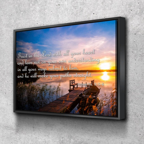 Proverbs 3:5-6 #15 NIV Trust in the Lord Bible Verse Canvas Wall Art