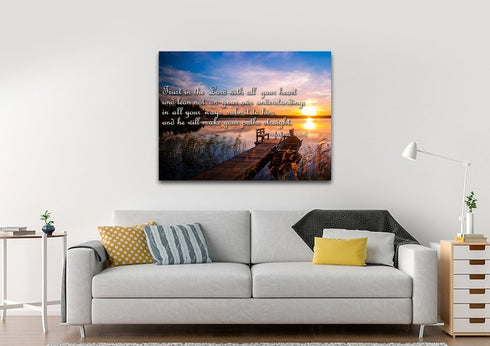 Proverbs 3:5-6 #15 NIV Trust in the Lord Bible Verse Canvas Wall Art