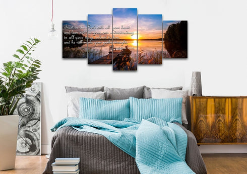 Proverbs 3:5-6 #15 NIV Trust in the Lord Bible Verse Canvas Wall Art