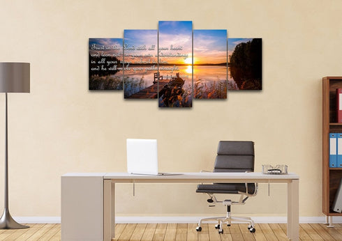 Proverbs 3:5-6 #15 NIV Trust in the Lord Bible Verse Canvas Wall Art