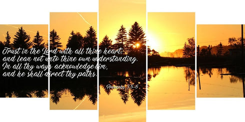 Proverbs 3:5-6 #16 KJV 'Trust in the Lord' Christian Scripture Wall Art Canvas