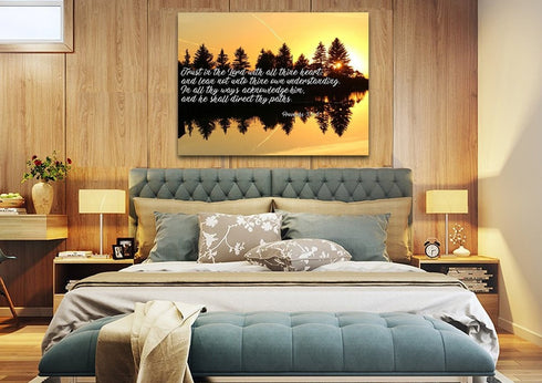 Proverbs 3:5-6 #16 KJV 'Trust in the Lord' Christian Scripture Wall Art Canvas