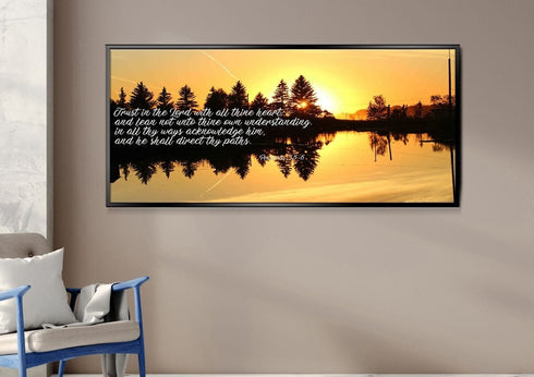 Proverbs 3:5-6 #16 KJV 'Trust in the Lord' Christian Scripture Wall Art Canvas