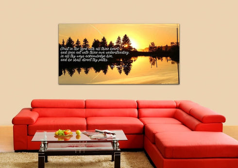 Proverbs 3:5-6 #16 KJV 'Trust in the Lord' Christian Scripture Wall Art Canvas