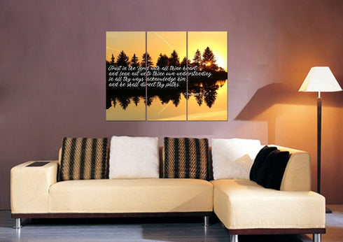 Proverbs 3:5-6 #16 KJV 'Trust in the Lord' Christian Scripture Wall Art Canvas