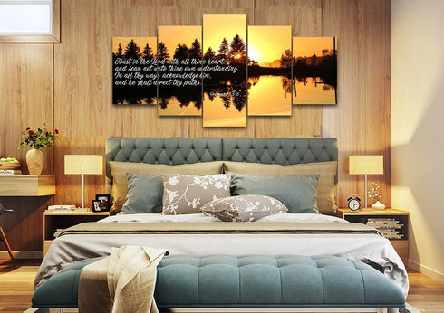 Proverbs 3:5-6 #16 KJV 'Trust in the Lord' Christian Scripture Wall Art Canvas
