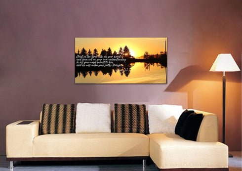 Proverbs 3:5-6 #16 NIV Trust in the Lord Bible Verse Canvas Wall Art