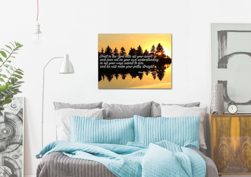 Proverbs 3:5-6 #16 NIV Trust in the Lord Bible Verse Canvas Wall Art