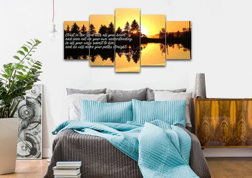 Proverbs 3:5-6 #16 NIV Trust in the Lord Bible Verse Canvas Wall Art