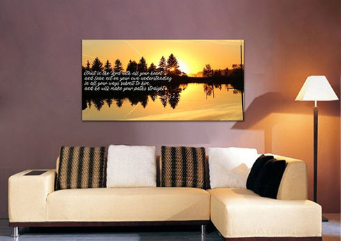 Proverbs 3:5-6 #16 NIV Trust in the Lord Bible Verse Canvas Wall Art