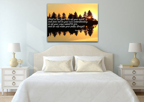 Proverbs 3:5-6 #16 NIV Trust in the Lord Bible Verse Canvas Wall Art
