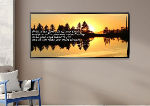 Proverbs 3:5-6 #16 NIV Trust in the Lord Bible Verse Canvas Wall Art