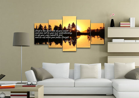 Proverbs 3:5-6 #16 NIV Trust in the Lord Bible Verse Canvas Wall Art