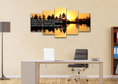 Proverbs 3:5-6 #16 NIV Trust in the Lord Bible Verse Canvas Wall Art