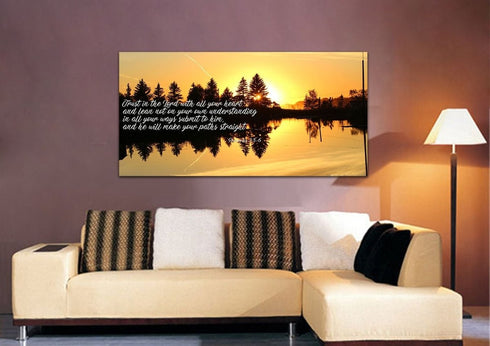 Proverbs 3:5-6 #16 NIV Trust in the Lord Bible Verse Canvas Wall Art