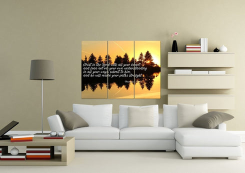 Proverbs 3:5-6 #16 NIV Trust in the Lord Bible Verse Canvas Wall Art