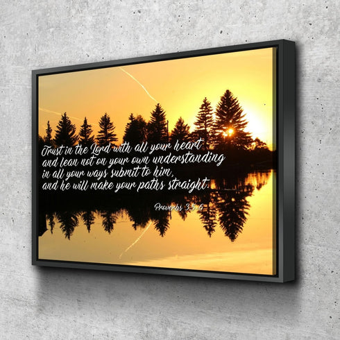 Proverbs 3:5-6 #16 NIV Trust in the Lord Bible Verse Canvas Wall Art