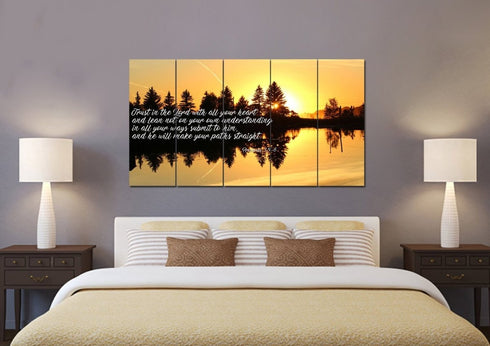 Proverbs 3:5-6 #16 NIV Trust in the Lord Bible Verse Canvas Wall Art