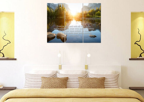 Proverbs 3:5-6 #17 'Trust in the Lord with all your Heart' Bible Verse Canvas Wall Art