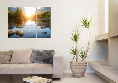 Proverbs 3:5-6 #17 'Trust in the Lord with all your Heart' Bible Verse Canvas Wall Art