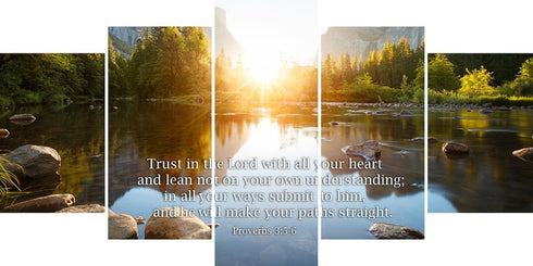 Proverbs 3:5-6 #17 'Trust in the Lord with all your Heart' Bible Verse Canvas Wall Art