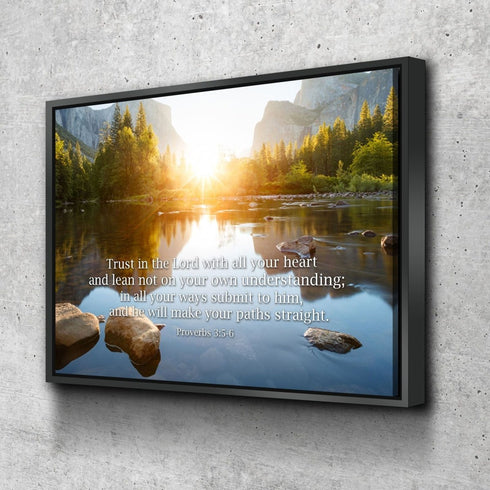 Proverbs 3:5-6 #17 'Trust in the Lord with all your Heart' Bible Verse Canvas Wall Art